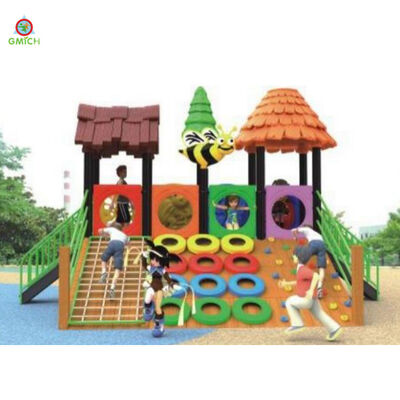 Wooden Childrens Play Equipment Multifunctional Combination Climbing Playground Slide