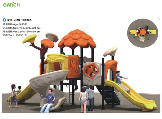China Playground Amusement Park Play Zone Equipment Children Plastic Slide Outdoor Play Ground