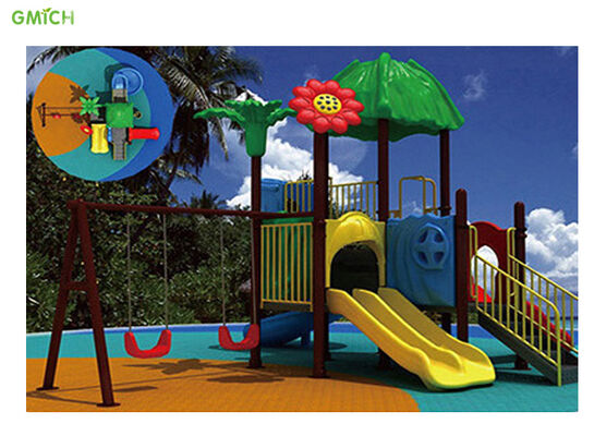 Fade Resistant Outside Swing Sets Outdoor Playhouse With Slide Latest Design