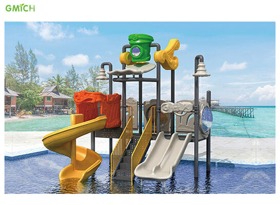 Free Custom Design Kids Water Slide Splash Water Park Equipment 350*350*470CM