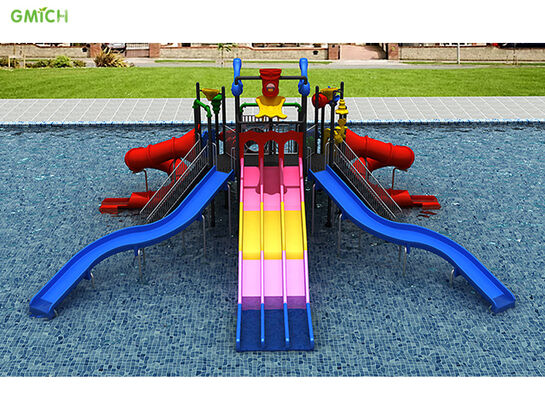 Freely Design Large Water Slide Outdoor Water Play Equipment 1390*1240*550CM