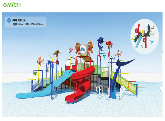 Kids Water Park Slide Plastic Big Water Slide Customized Design 1700*1500*660CM