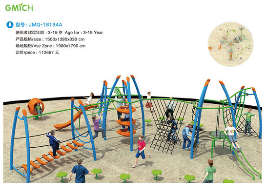 OEM Children Rope Climbing Playground With Slide Children Amusement Play Set