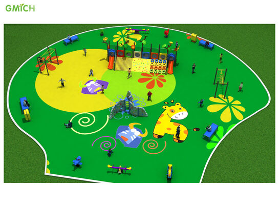 Outdoor Childrens Plastic Slide Set Colorful City Park Playground Equipment For Resort Hotel