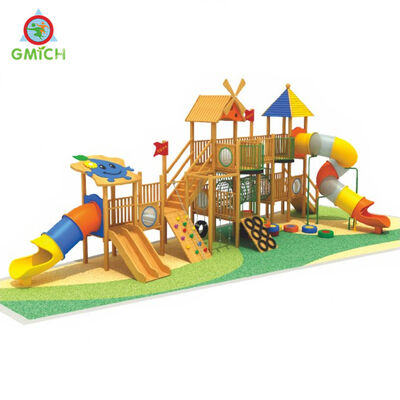Wooden Large Outdoor Amusement Equipment Fun and Durable Park Playground Children Wood Slides