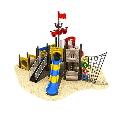 Custom Pirate Ship Theme Park Playground Good Quality Plastic Slides Sets Outdoor Attractive Children Fun Play Equipment for Sale