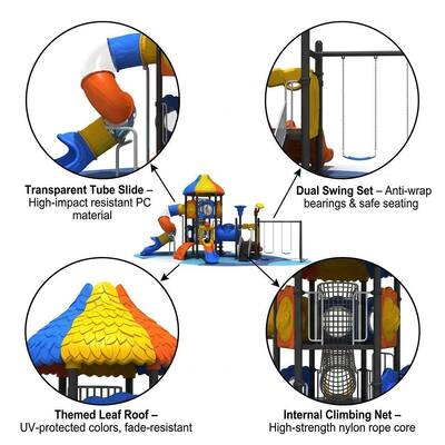 Outdoor Playground Equipment Supplier Customuzed Design Outdoor Public Parks Slides with Swing