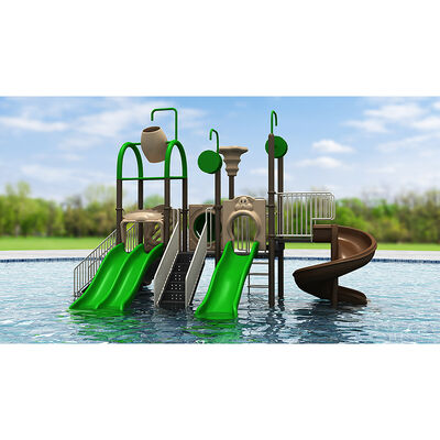 Kids Fun Water Playground Outdoor Water Play House Water Park Spray Slides for Hotel Area