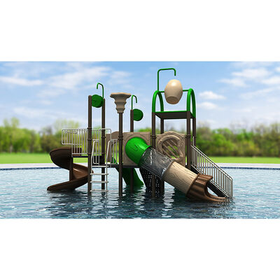 Kids Fun Water Playground Outdoor Water Play House Water Park Spray Slides for Hotel Area