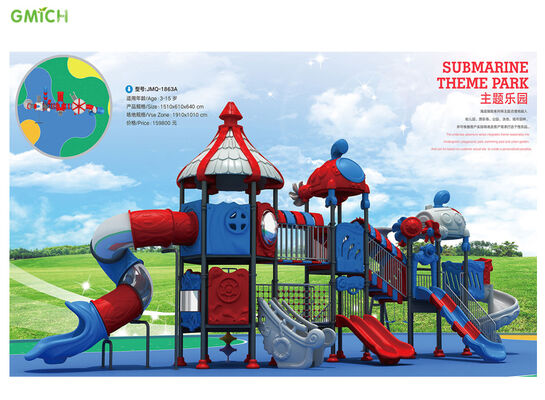 Kids Zone Outdoor Playground Equipment Kindergarten Plastic Slides Play Set for Children