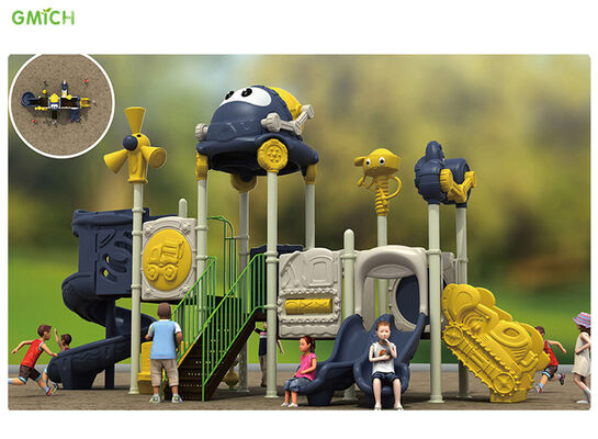 Anti UV Peralatan Taman bermain luar Plastik Slide Play Set Untuk Anak-anak