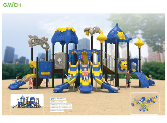 Fun Garden Amusement Park Metal Plastic Slides Large Outdoor Kids Playground Equipment