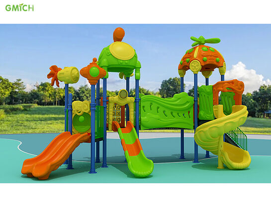 Kids Playground Equipment Amusement Park Plastic Slide Set Attractive Appearance