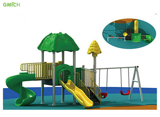Colorful Plastic Outdoor Swing And Slide Sets 700*400*470CM For Kindergarten