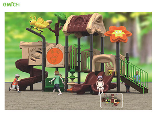 Outdoor Amusement Park Design Small Plastic Slide Set Commercial Garden Children Playground