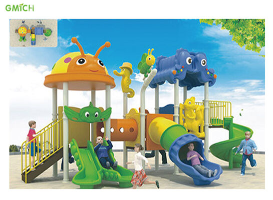 Children Outdoor Playground Equipment Customize Amusement Plastic Small Slide Set Adventure Park