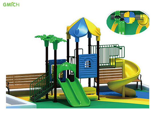 Anak-anak Taman Hiburan Luar Ruangan Permainan Peralatan Untuk Dijual Komersial Plastik Slide Outdoor Play Set