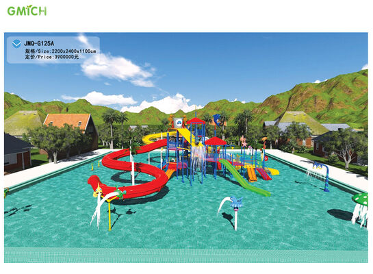 Kids Water Playground Swimming Pool Water Slide Large Pool Slide Colorful Combination