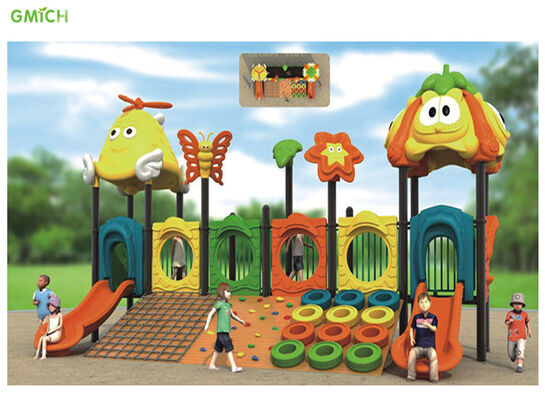 Customization Wooden Playground Equipment With Plastic Slide Set Anti Slip