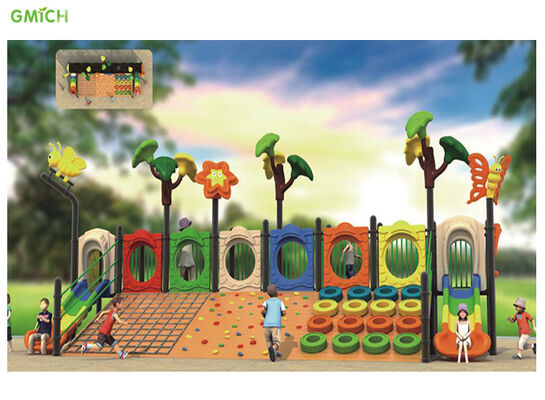 Customized Colorful Wooden Outdoor Climbing Structure 880*350*400CM