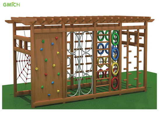 Outdoor Amusement Park Wooden Playground Structures Anti Static EU Standard