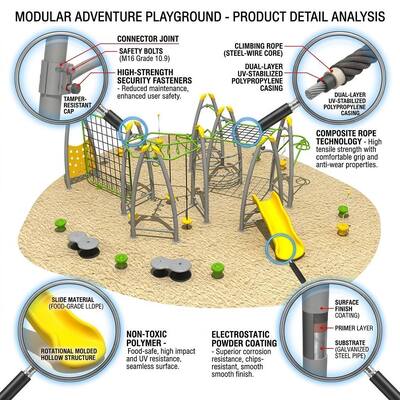Children Climbing Play Equipment For Resort Area Park, Community Parks, Theme Park