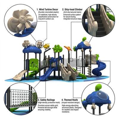 Kids Playground Plastic Slide Durable Outdoor Play Equipment for Public Areas
