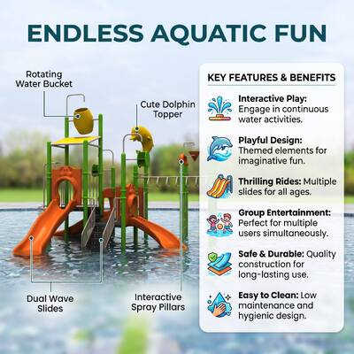  Kids Aqua Play Structure for Kindergarten Durabel Material Park Playground Water Slides
